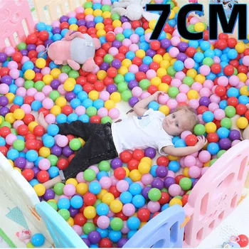 7CM 50Pcs Bebê Bolas de Plástico Piscina de Água de Oceano com ondas de Bola Crianças Nadam Poço Jogos Suave Colorido do Estresse do Ar de Bola ao ar Livre, Tendas de Brinquedos