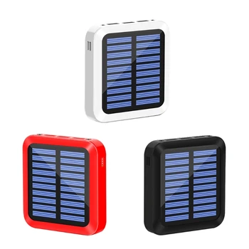 Mini Portátil de Energia Solar Banco De 10000 MAh Pequeno e Conveniente de Energia Móvel para Telefone de Barbear Pequeno Ventilador 3 USB, Portas de Carga