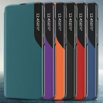 Smart Flip Case Para Samsung Galaxy S20 S10 S9 S8 S7 Mais Note20 Note10 kickstand capa em couro para samsung A30 A40 A50 A70 A10S Imagem 2