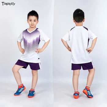 2021 New Kids futebol Camisas de futebol de meninos DIY Equipe de Uniforme crianças meninas de shorts Personalizado camisa seca rápido, Sportswear t-shirt conjuntos
