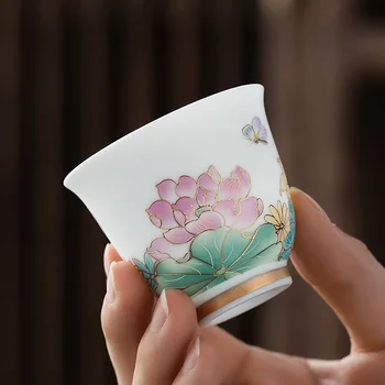 Kung Fu Cup Único Copa Master Cup Jingdezhen Conjunto De Chá Taça De Cerâmica Doméstica De Xícara Xícara De Porcelana Cerâmica Xícaras