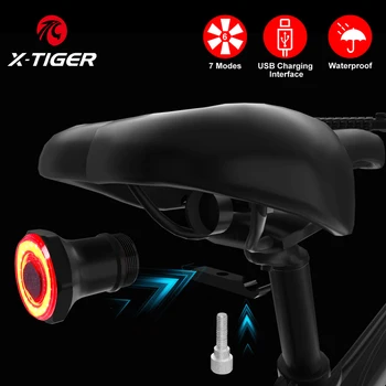 X-TIGRE Inteligente Luz Traseira da Bicicleta, Auto Start Stop de Freio de Detecção Impermeável Bicicleta lanterna traseira de Carga USB Lanterna Luz de Moto