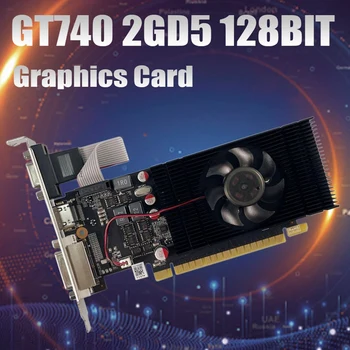 NOVO-GT740 Placa Gráfica com 2GB de memória GDDR5 128-1059Mhz 5000Mhz PCI Express 3.0 Compatível com HDMI+VGA+DVI da Placa de Vídeo