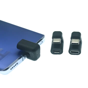 180 Graus de Ângulo Direito USB 3.1 Tipo C Macho e Fêmea USB-C Conversor Adaptador para o Telefone Inteligente para Samsung S9 S8 Nota 9 Imagem 2