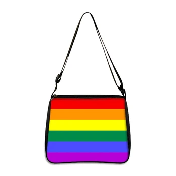 2021 Shopper Orgulho bandeira do arco-íris Impresso Sacola mulheres Harajuku shopper bolsa menina Ombro saco de compras Senhora de Saco de Lona Imagem 2
