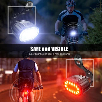 Bicicleta LEVOU Farol lanterna traseira Dianteira Ou Traseira Luz de BTT Andar Estrada de Carga USB Ciclismo de Advertência de Segurança Traseiro Moto Lâmpada Imagem 2
