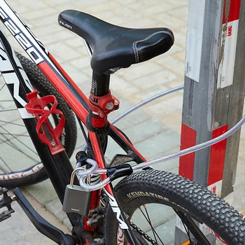 10mm de 1,2 m de fechamento da Bicicleta Fio de Bicicleta de Aço Forte Bloqueio por Cabo MTB Bicicleta de Estrada de Bloqueio Corda de Segurança Anti-roubo de Segurança de Bicicleta Acessório Imagem 2