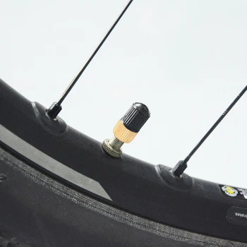 4pcs de Bronze Bicicleta Válvula Conversor Presta para Schrader Válvula de Placa de Tampa de Poeira Tampa do Conector da Bomba de Pneu Tubo de Bocal de Ar Imagem 2